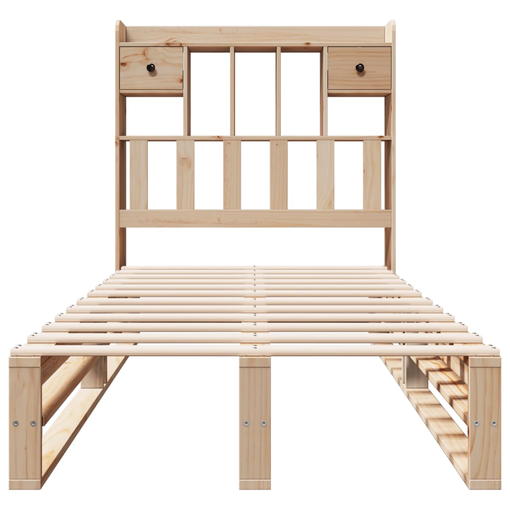 Cama com estante sem colchão 90x190 cm pinho maciço