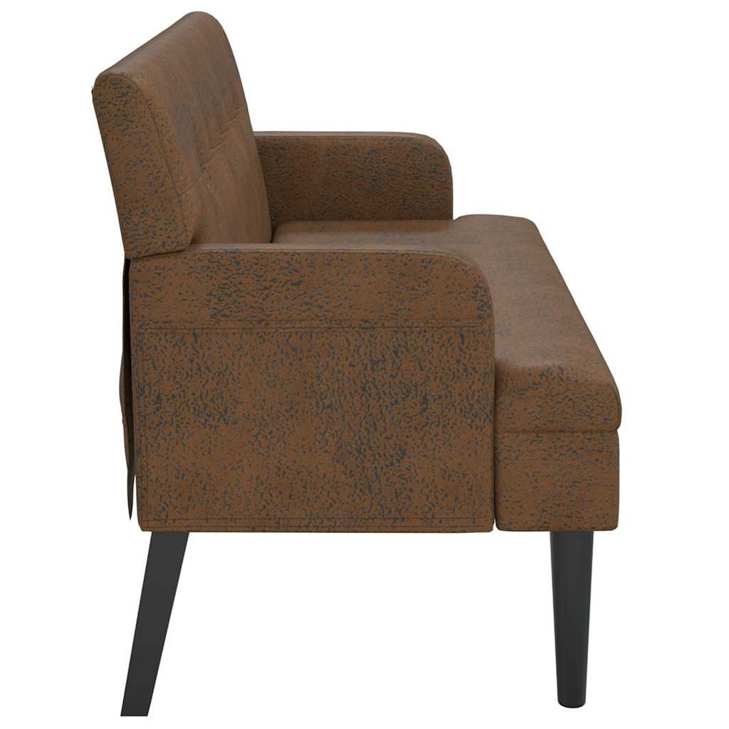 Banco com encosto 112x65,5x75 cm camurça castanho