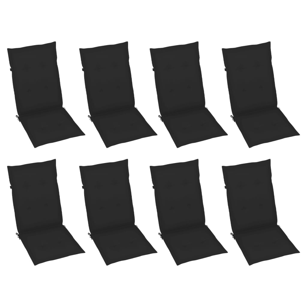 Cadeiras jardim reclináveis c/ almofadões 8 pcs acácia cinzento