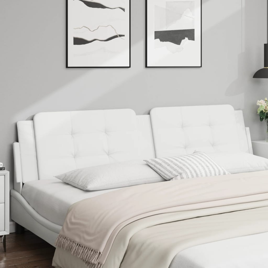 Almofadão de cabeceira zadar 193 cm couro artificial branco