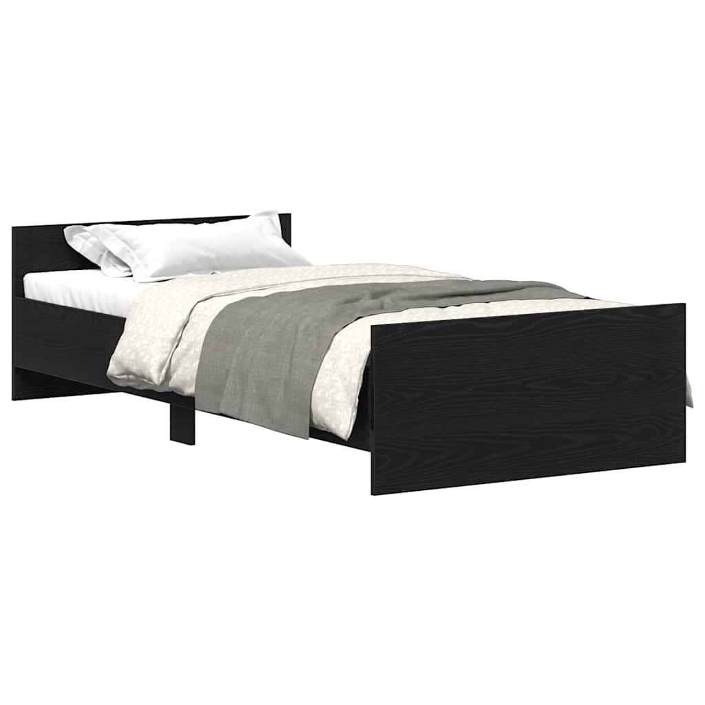 Estrutura cama s/ colchão derivados madeira carvalho preto