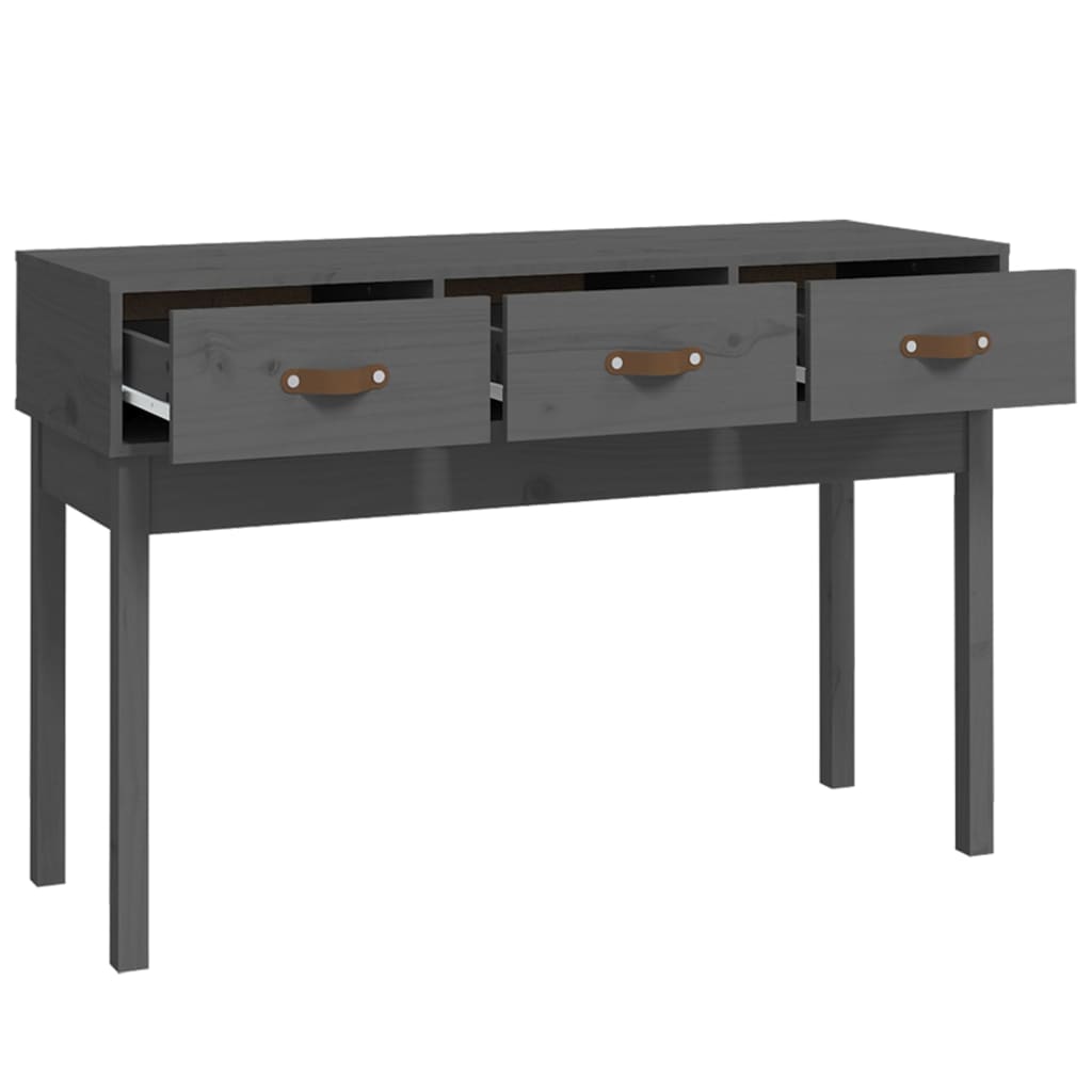 Mesa consola 114x40x75 cm madeira de pinho maciça cinzento