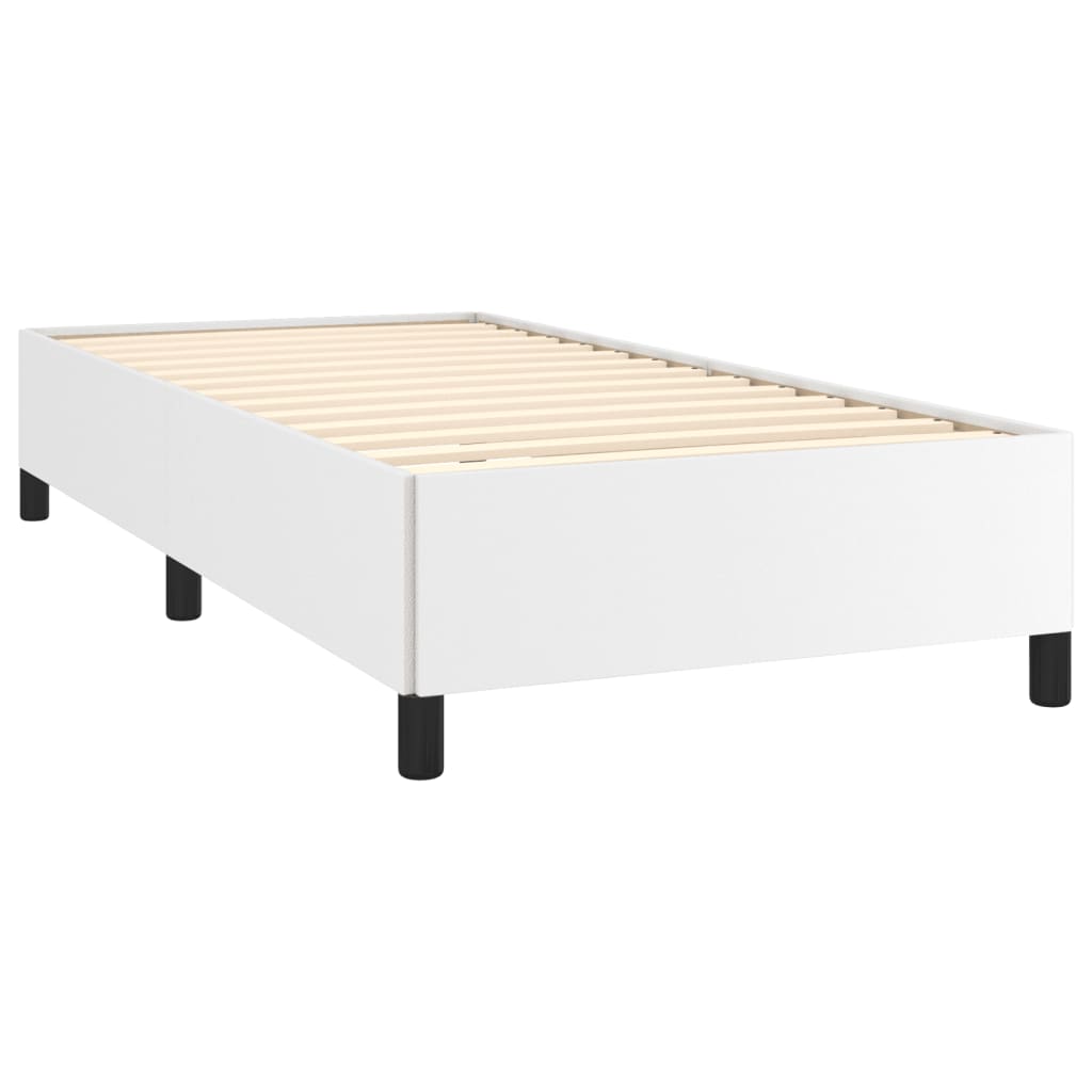 Estrutura de cama 80x200 cm couro artificial branco