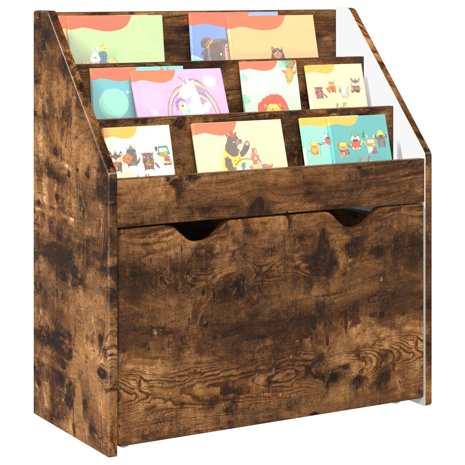 Estante infantil com gaveta carvalho defumado 60 x 29,5 x 69 cm