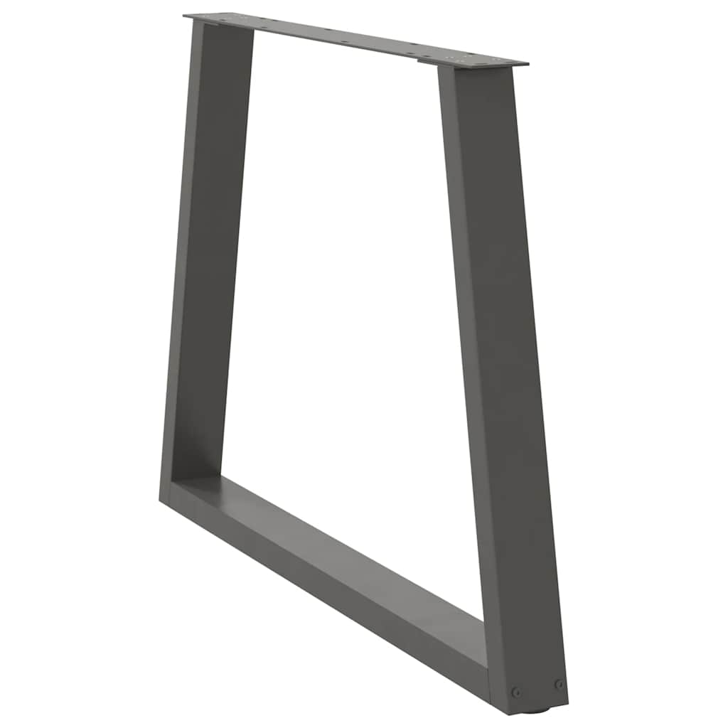 Pés para mesa de jantar em v, 3 peças, antracite, 90x (72-73,3) cm, aço