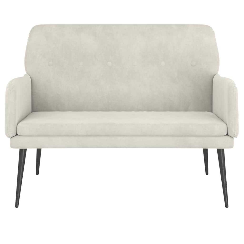 Banco 108x79x79 cm veludo cor creme