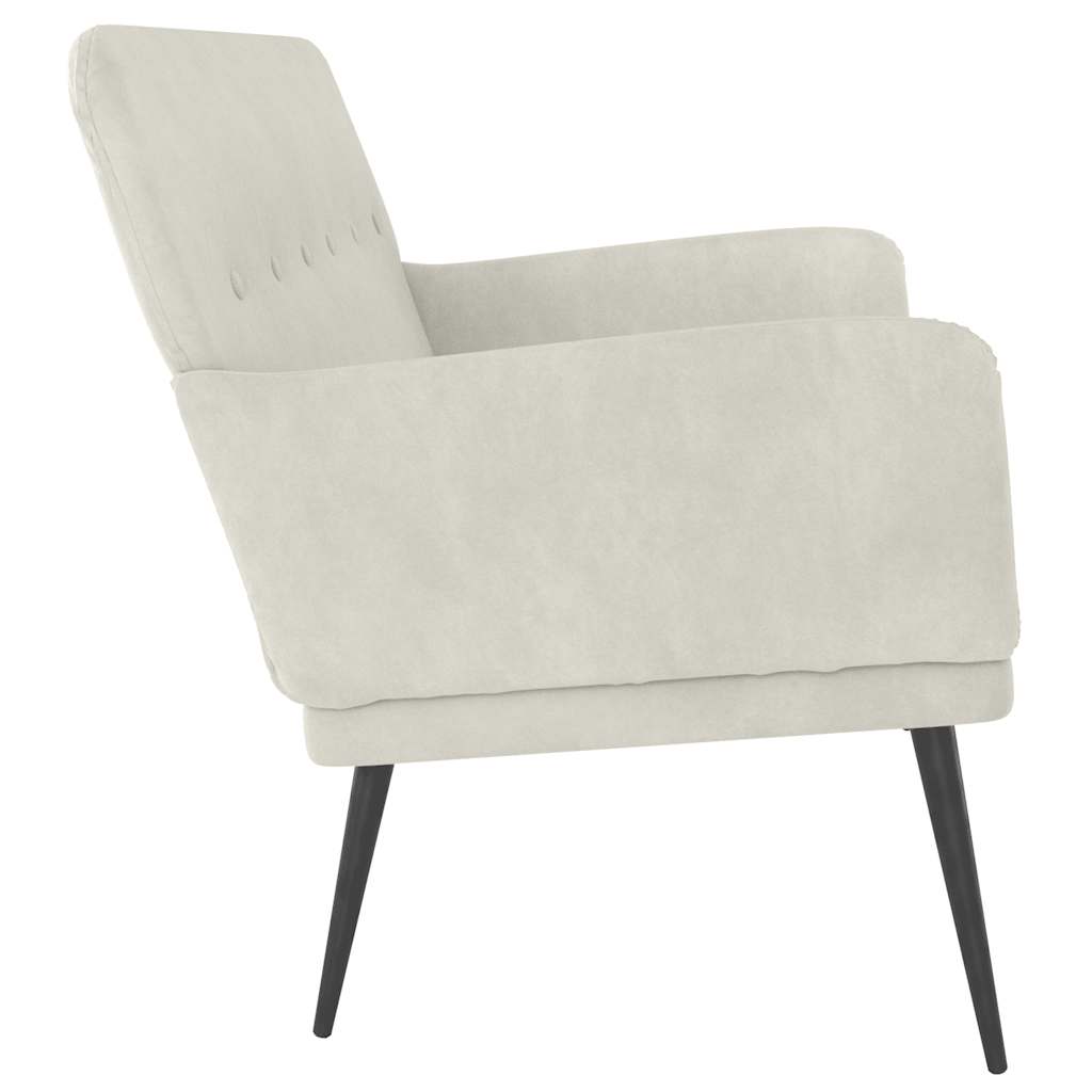 Banco 108x79x79 cm veludo cor creme