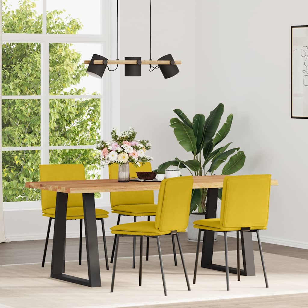 Cadeiras de jantar 4 pcs veludo amarelo