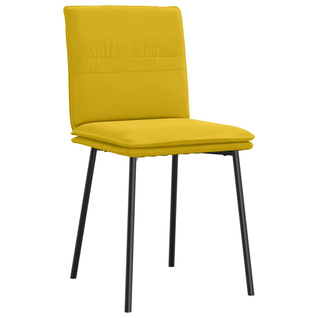 Cadeiras de jantar 4 pcs veludo amarelo
