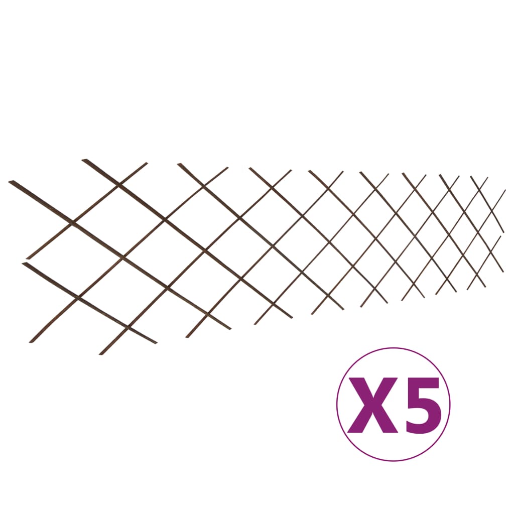 Cercas em treliça salgueiro 5 pcs 180x60 cm
