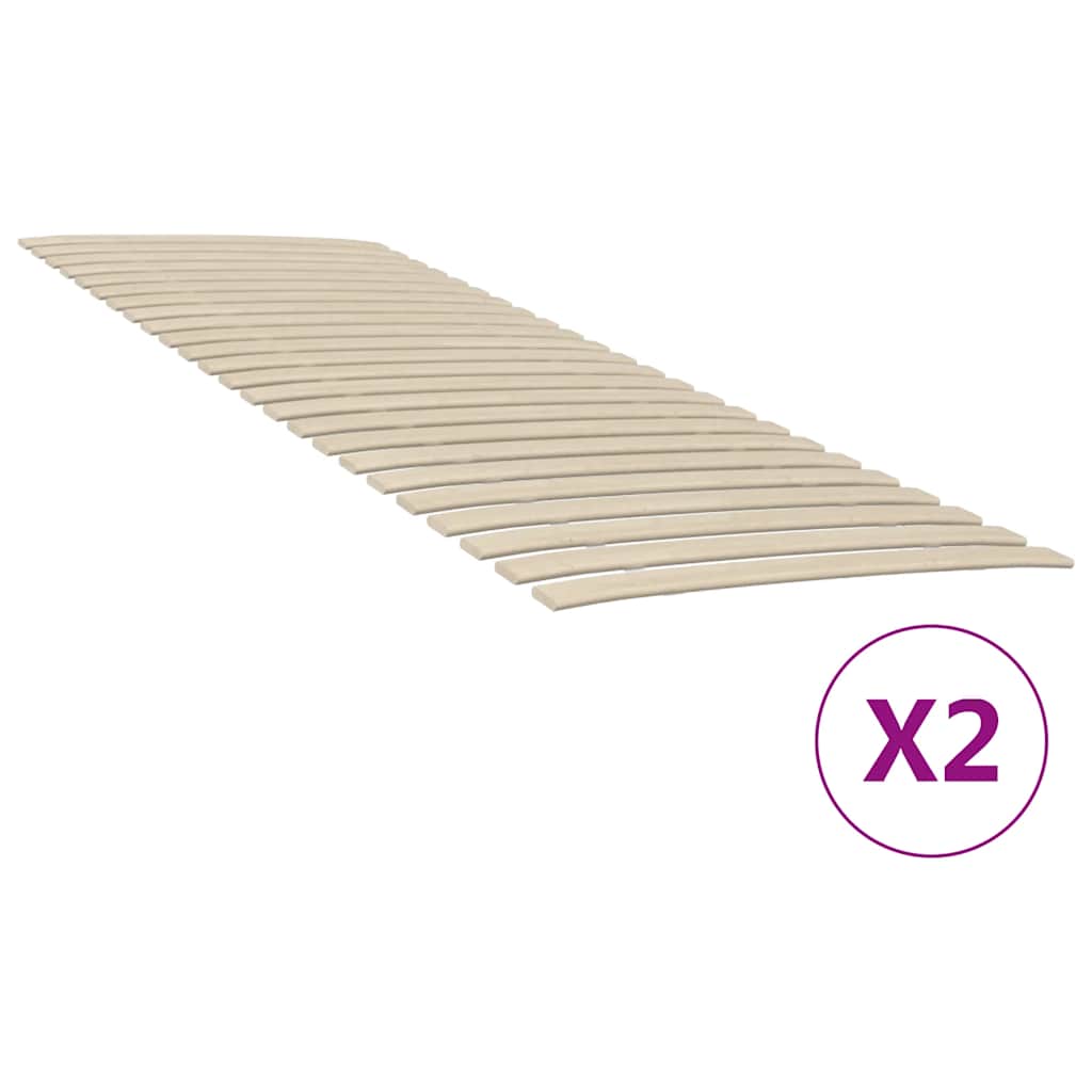 Substituição de ripas de cama com 48 ripas, 2 peças, 80x200 cm