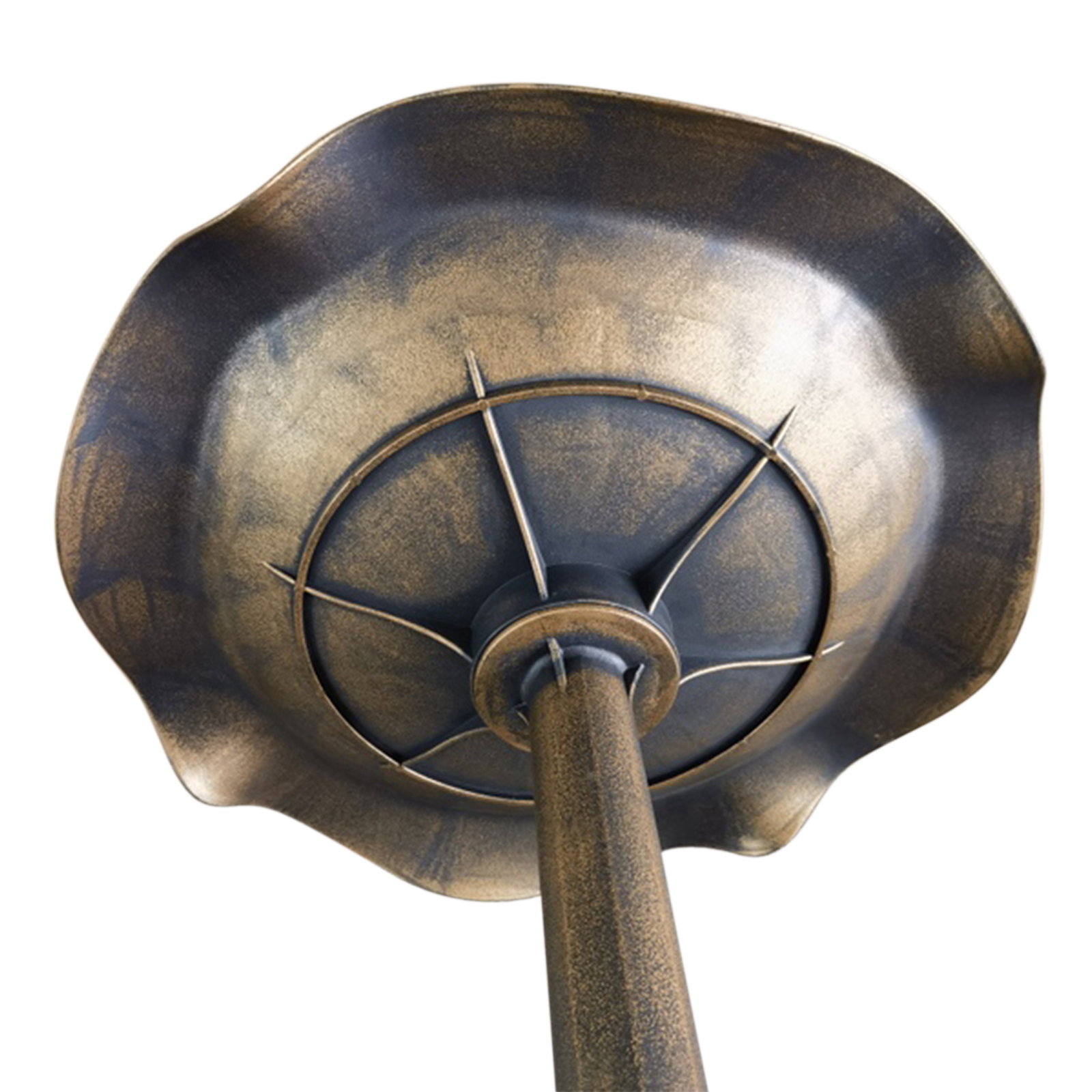 Banho para pássaros de jardim exterior 71 cm com design folha de lótus e acabamento envelhecido leve e resistente bronze