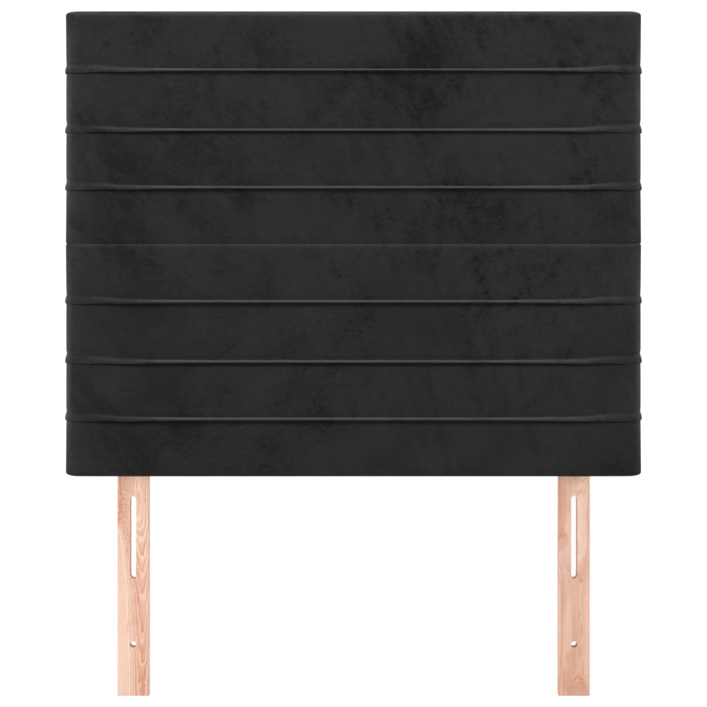 Cabeceira preta 90x5x118/128 cm veludo