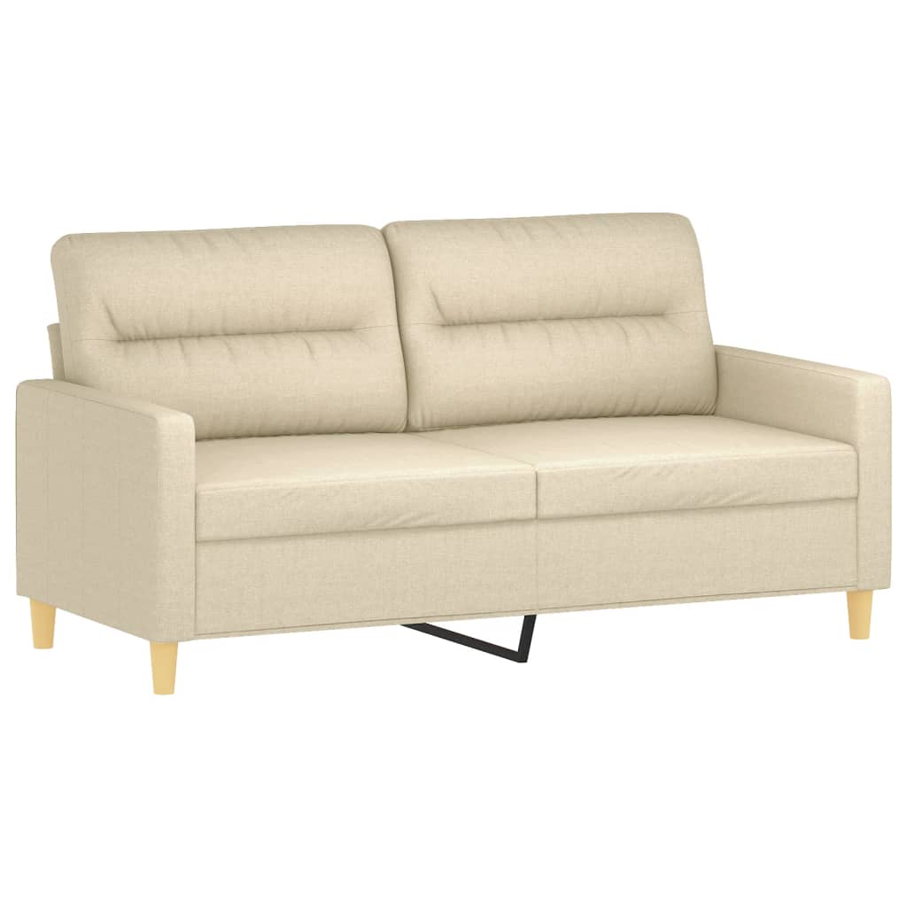 2 Pcs conjunto de sofás com almofadas tecido cor creme