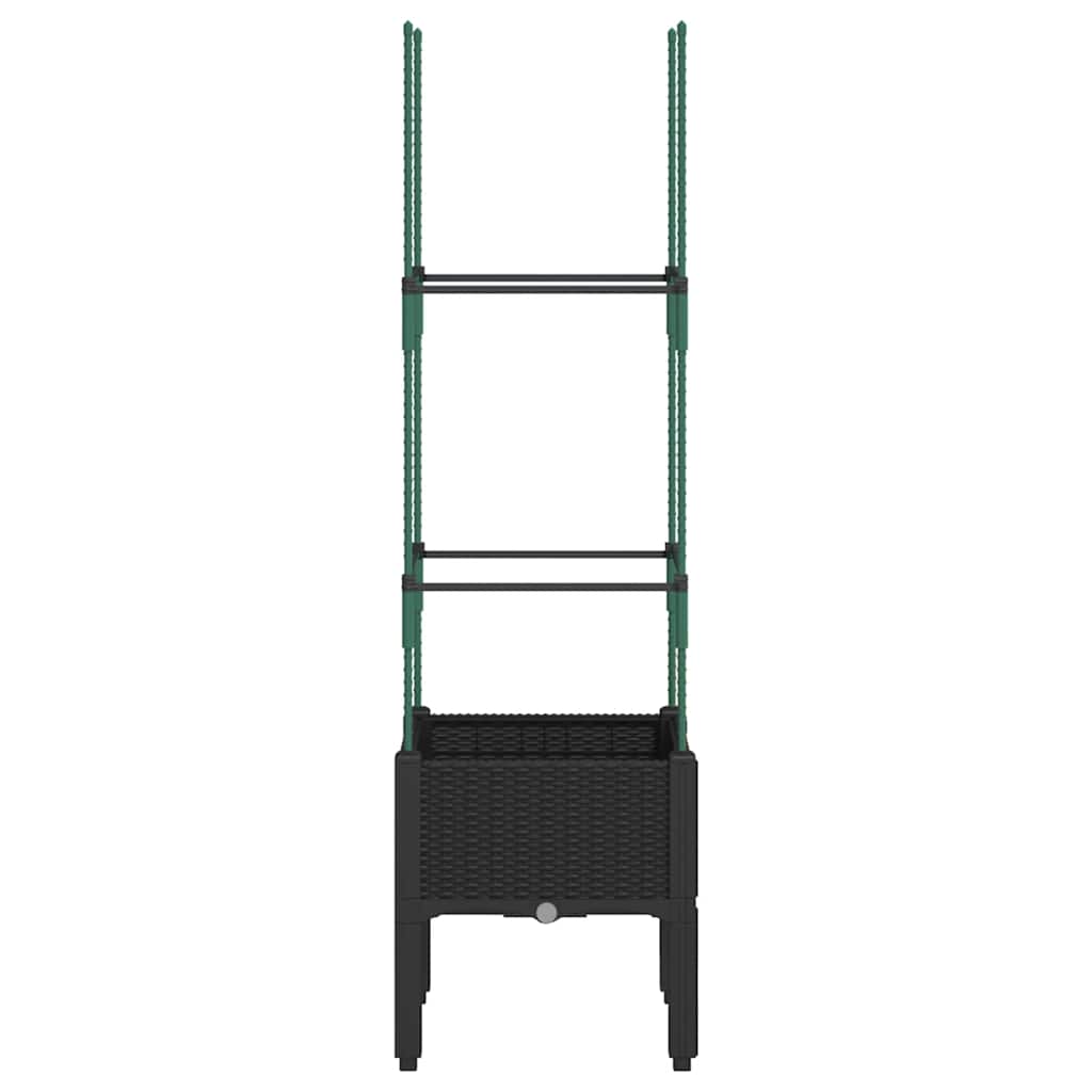 Vaso/floreira de jardim c/ treliça 40x40x142,5 cm PP preto
