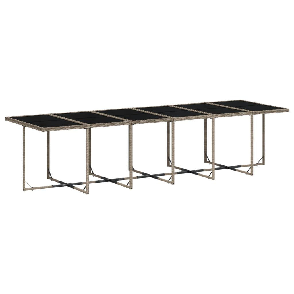 Conjunto de jantar para jardim com 13 peças e almofadas em rattan sintético cinza