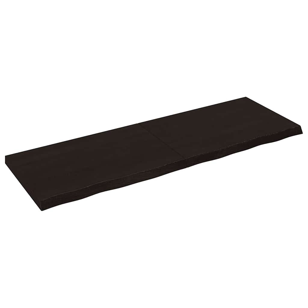 Tampo de mesa 180x60x(2-6) cm carvalho tratado castanho-escuro