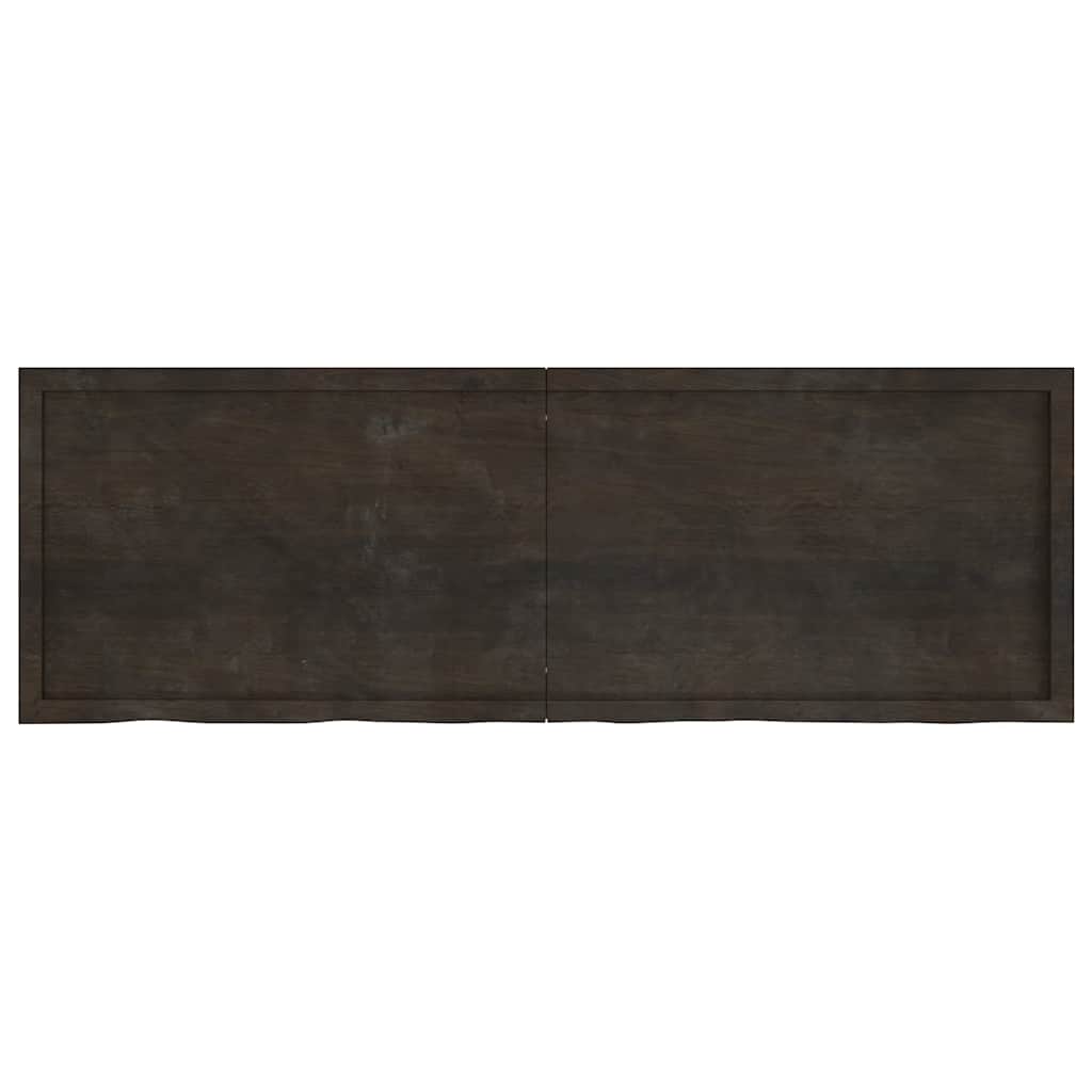Tampo de mesa 180x60x(2-6) cm carvalho tratado castanho-escuro