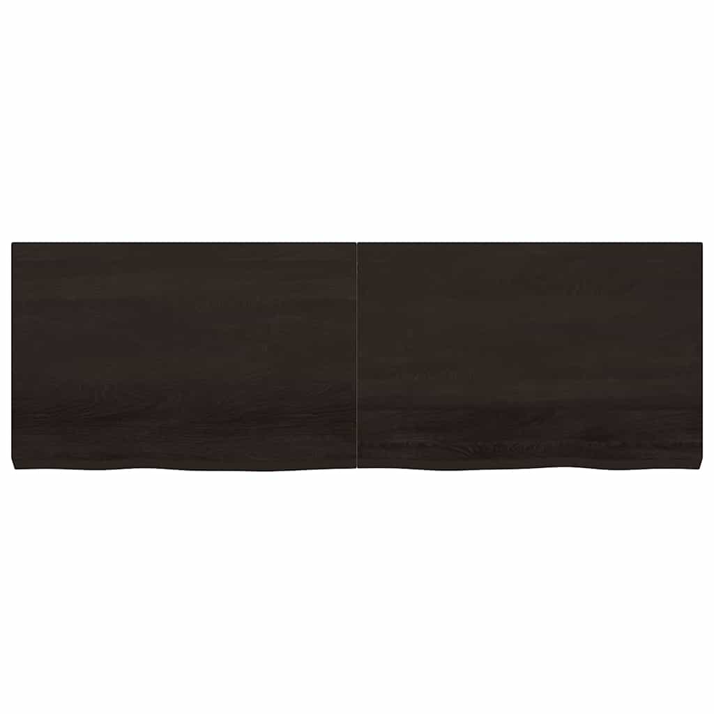 Tampo de mesa 180x60x(2-6) cm carvalho tratado castanho-escuro