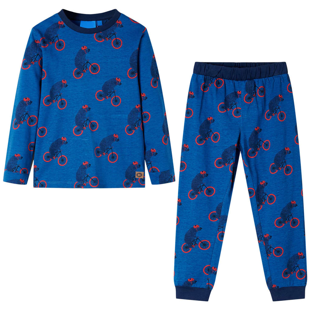 Pijama de manga comprida para criança azul-petróleo 92