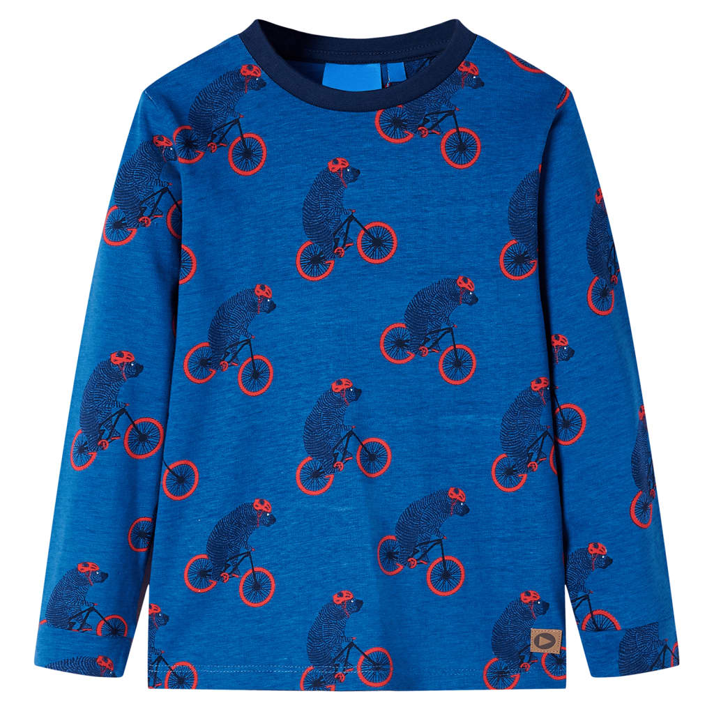 Pijama de manga comprida para criança azul-petróleo 92