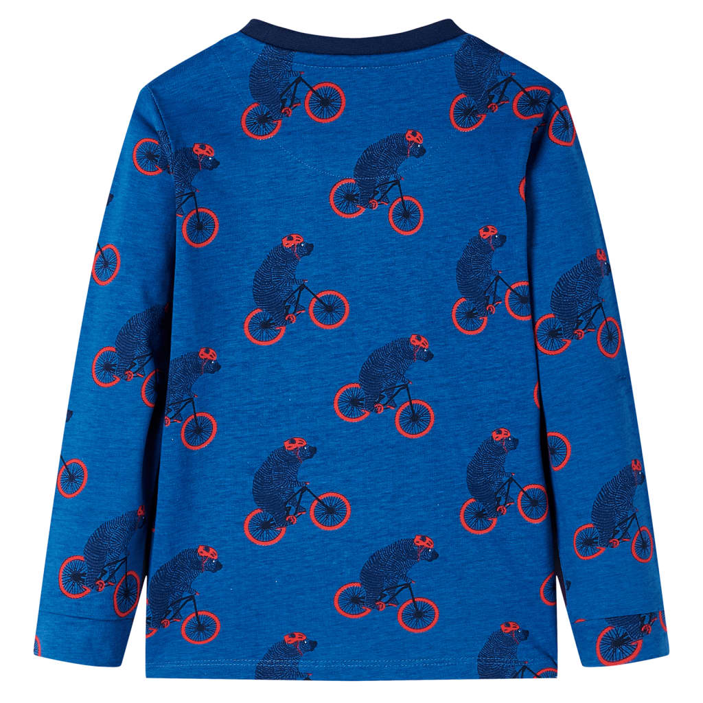 Pijama de manga comprida para criança azul-petróleo 92