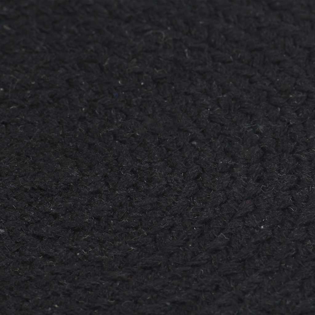 Individuais de mesa 4 pcs em algodão liso 38 cm redondo preto