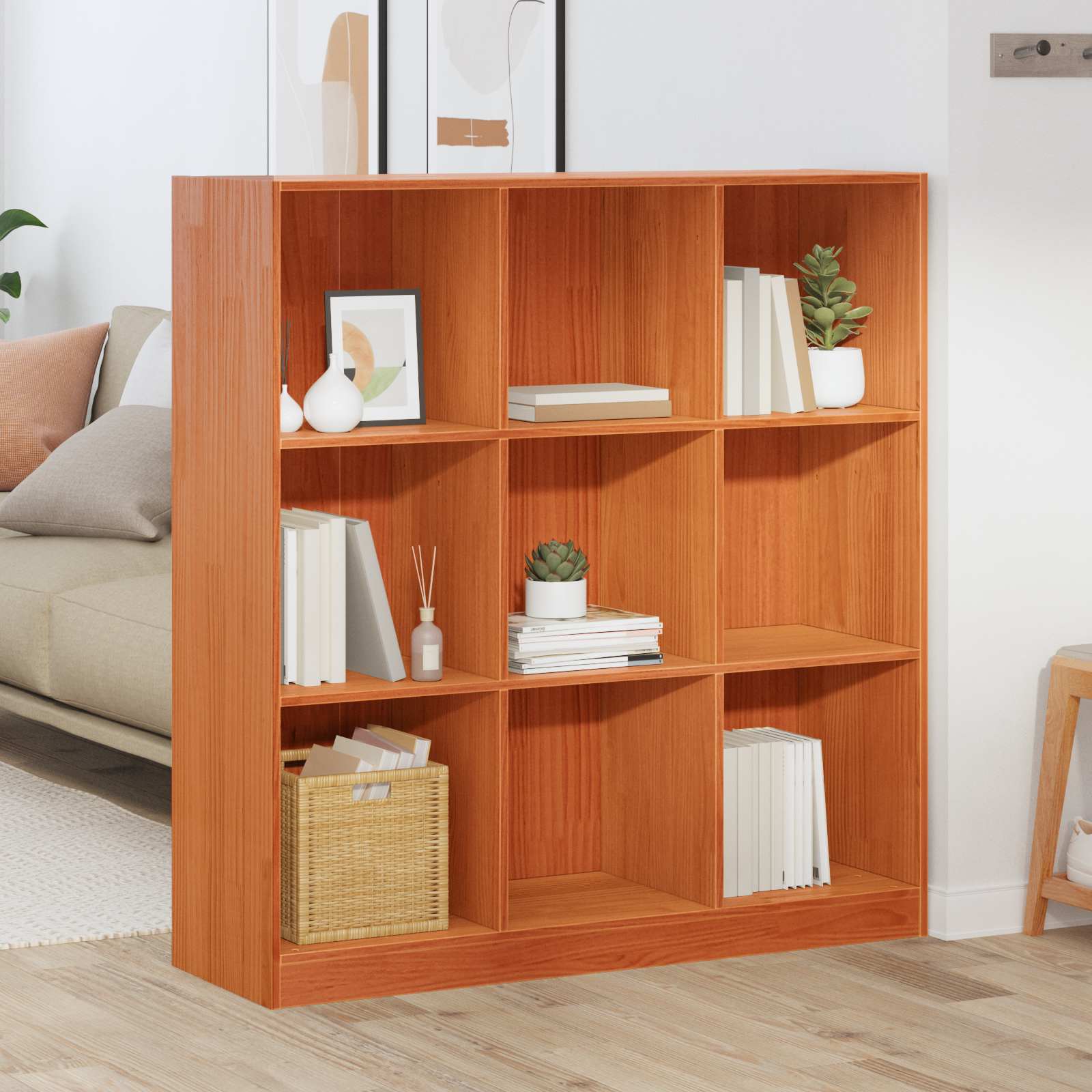 Gabinete de livros marrom cera 104 x 33 x 110 cm