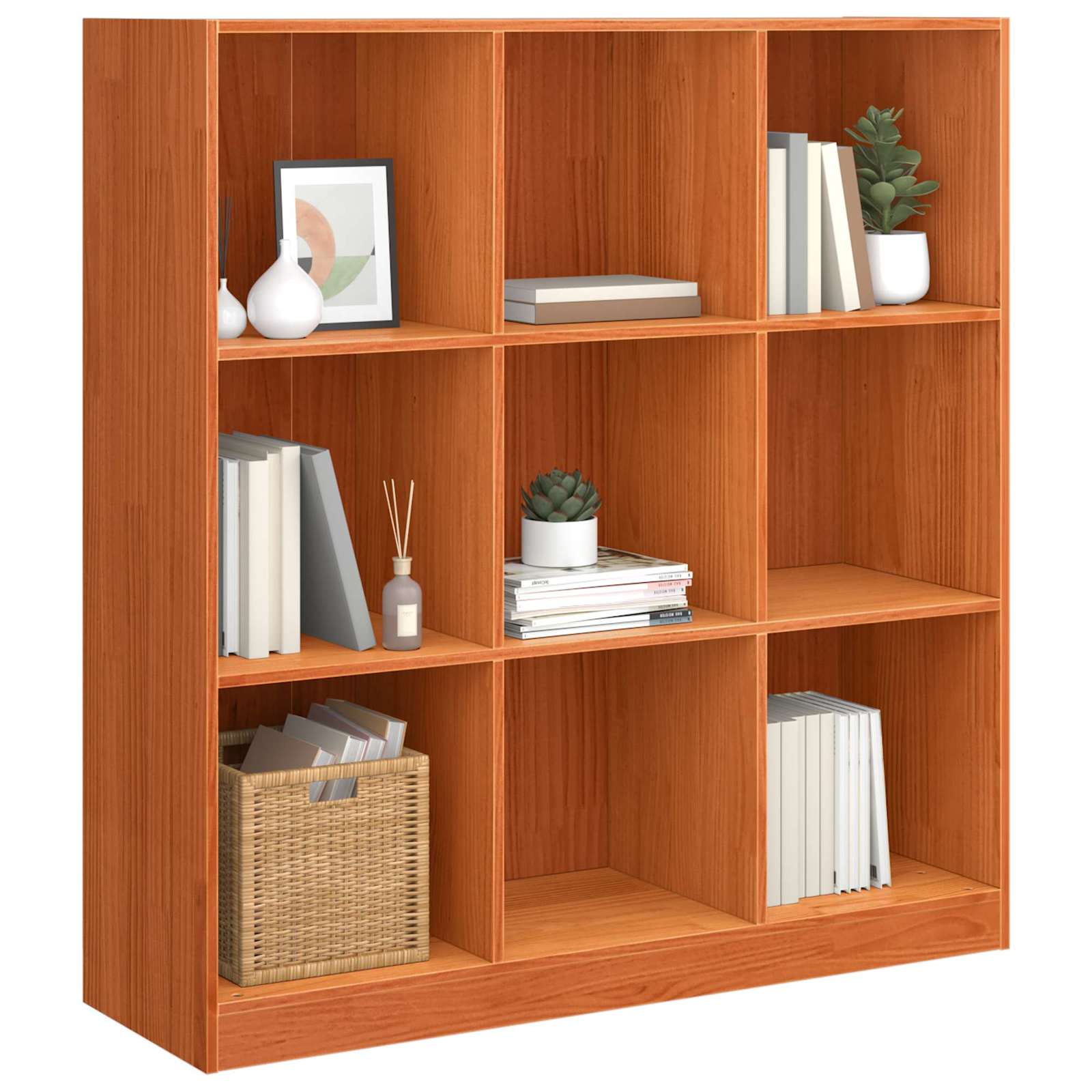 Gabinete de livros marrom cera 104 x 33 x 110 cm