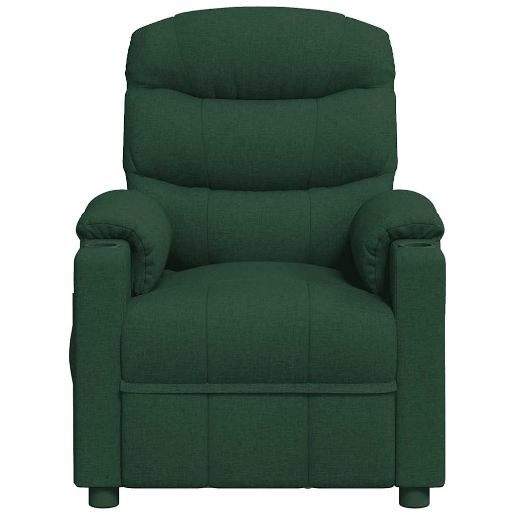 Poltrona de massagens elétrica tecido verde-escuro