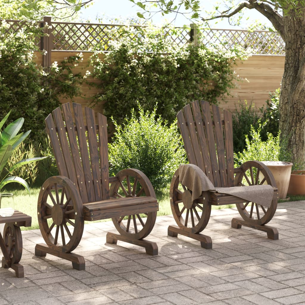 Cadeiras adirondack para jardim 2 pcs madeira de abeto maciça