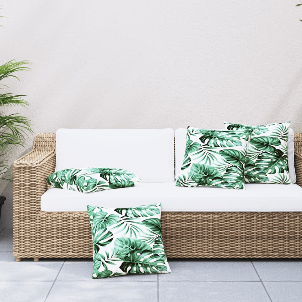 Almofadas de sofá 4 pcs 60x60 cm tecido padrão de folhas