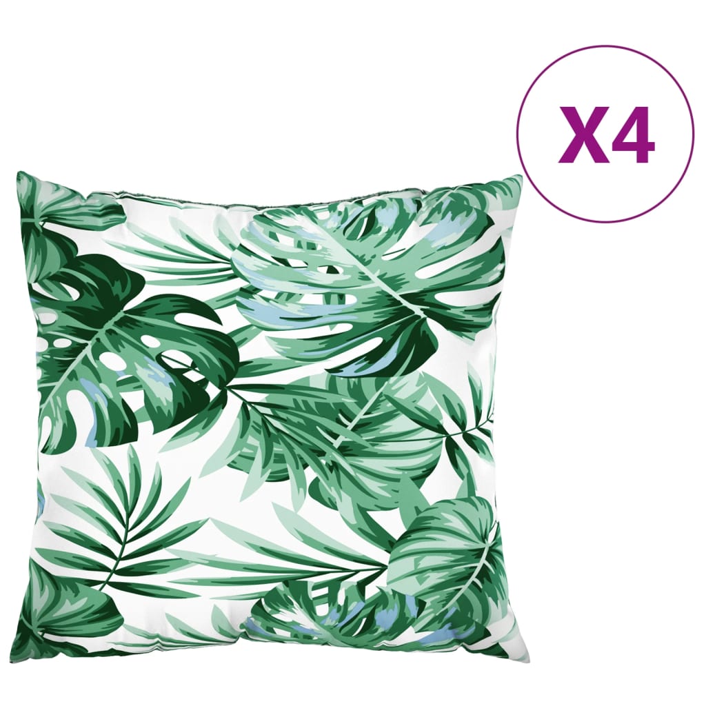 Almofadas de sofá 4 pcs 60x60 cm tecido padrão de folhas
