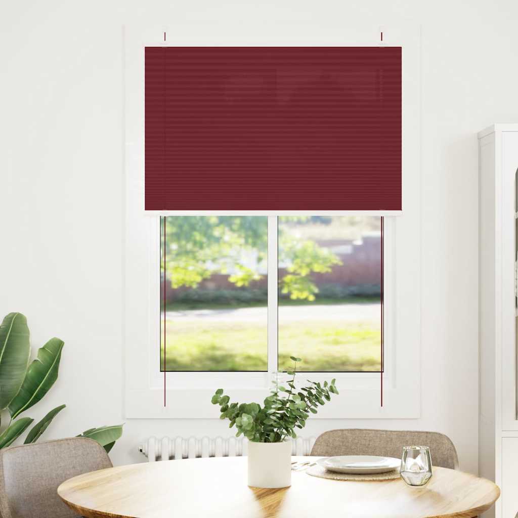 Plissado cego bordéus vermelho 95x150 cm largura tecido