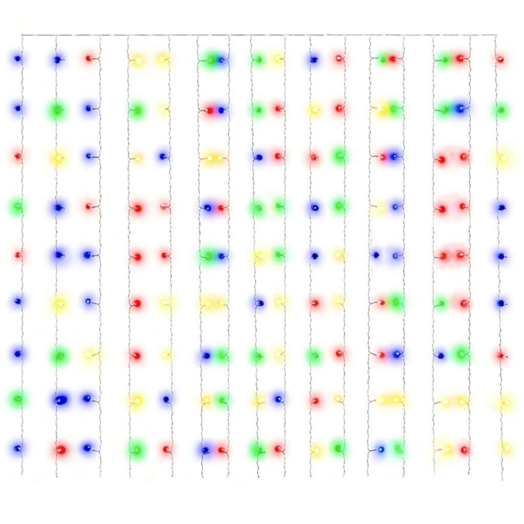 Cortina iluminação 300 luzes LED 3x3 m 8 funções colorido