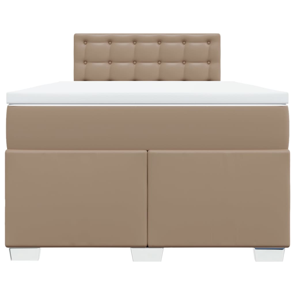 Cama com molas/colchão 120x200 cm couro artificial cappuccino