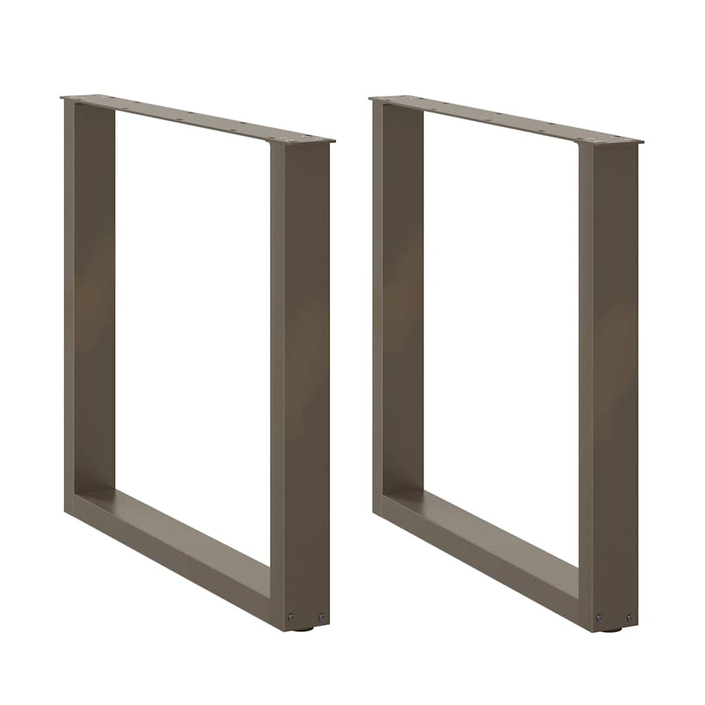 Pés para mesa de jantar em formato de u, 2 peças, aço natural, 90 x (72-73) cm, aço