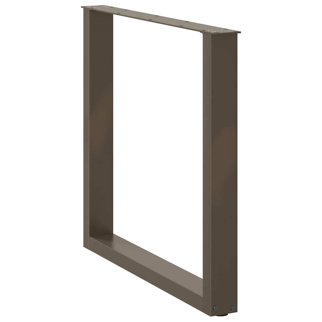 Pés para mesa de jantar em formato de u, 2 peças, aço natural, 90 x (72-73) cm, aço
