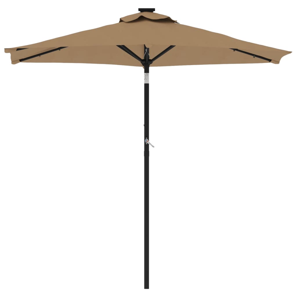 Guarda-sol jardim c/ leds e poste de aço 225x225x212 cm