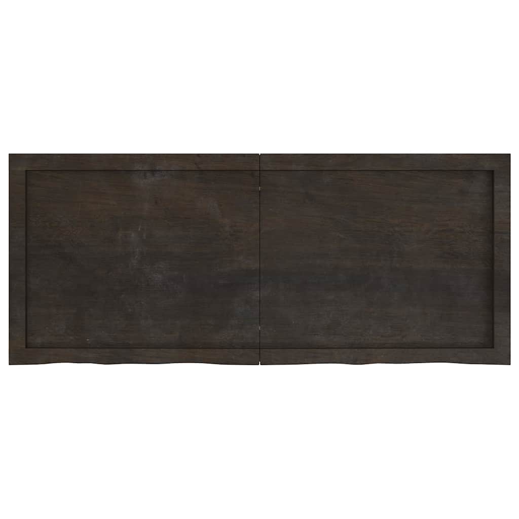 Bancada p/ wc 120x50x(2-6)cm madeira tratada maciça castanho