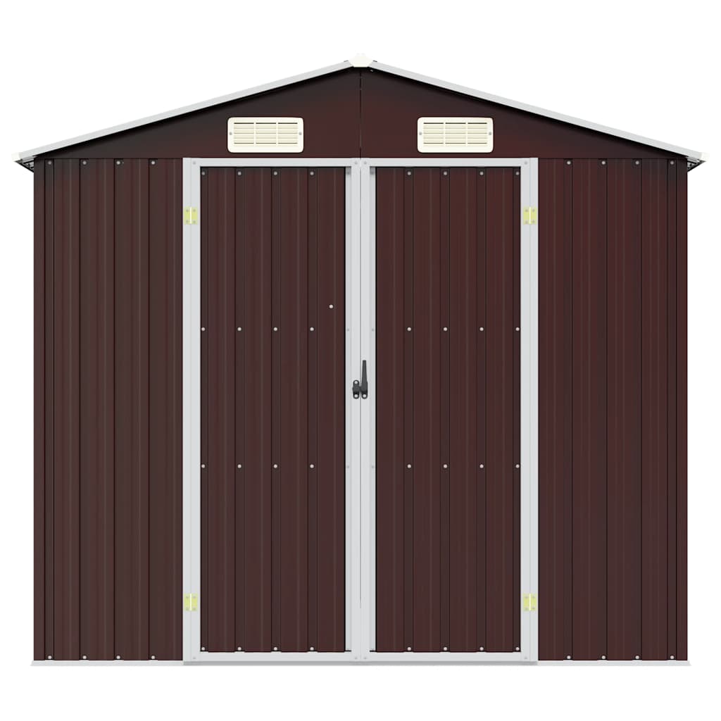 Abrigo de jardim 205x129x183 cm aço galvanizado castanho