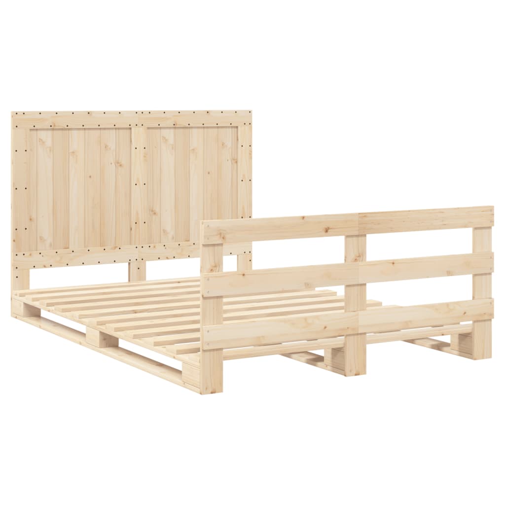 Estrutura de cama com cabeceira 140x200 cm pinho maciço