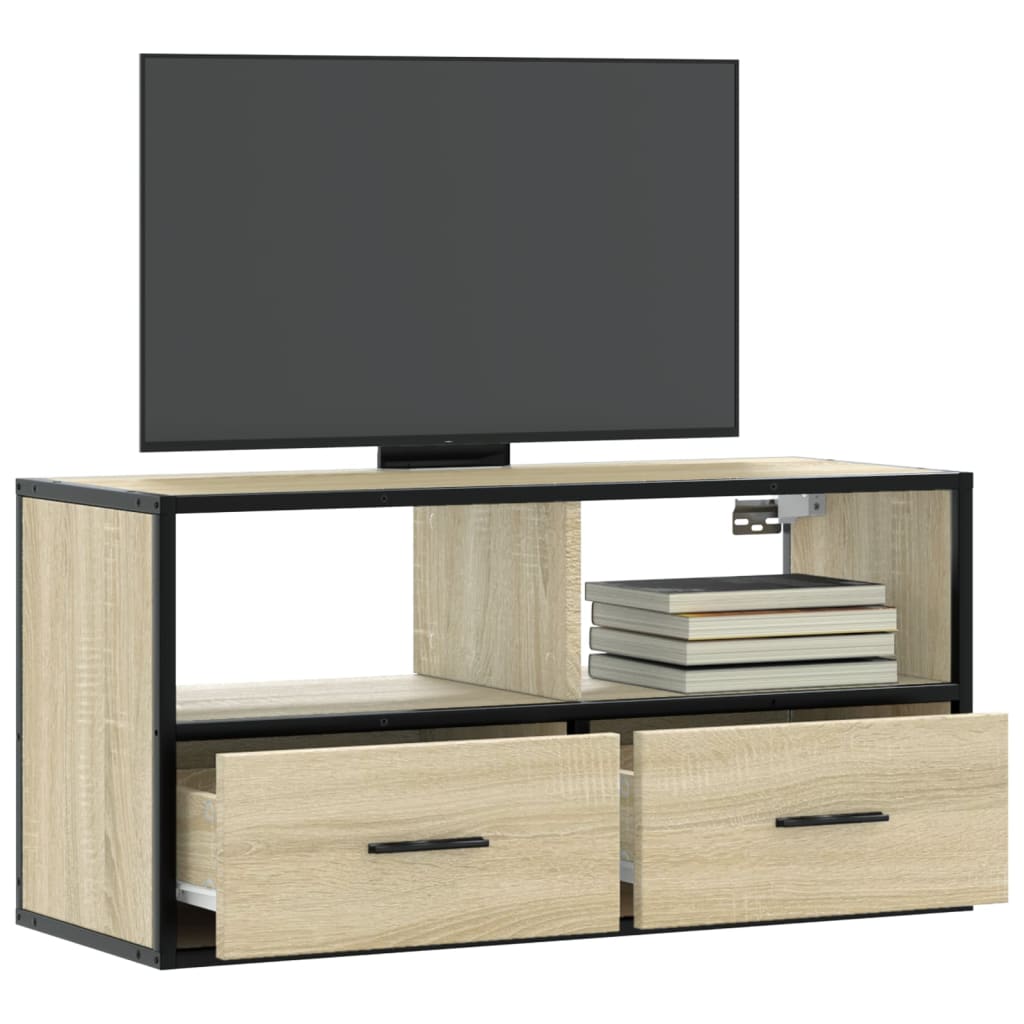 Móvel p/ TV 80x31x39,5 cm deriv. madeira/metal carvalho sonoma
