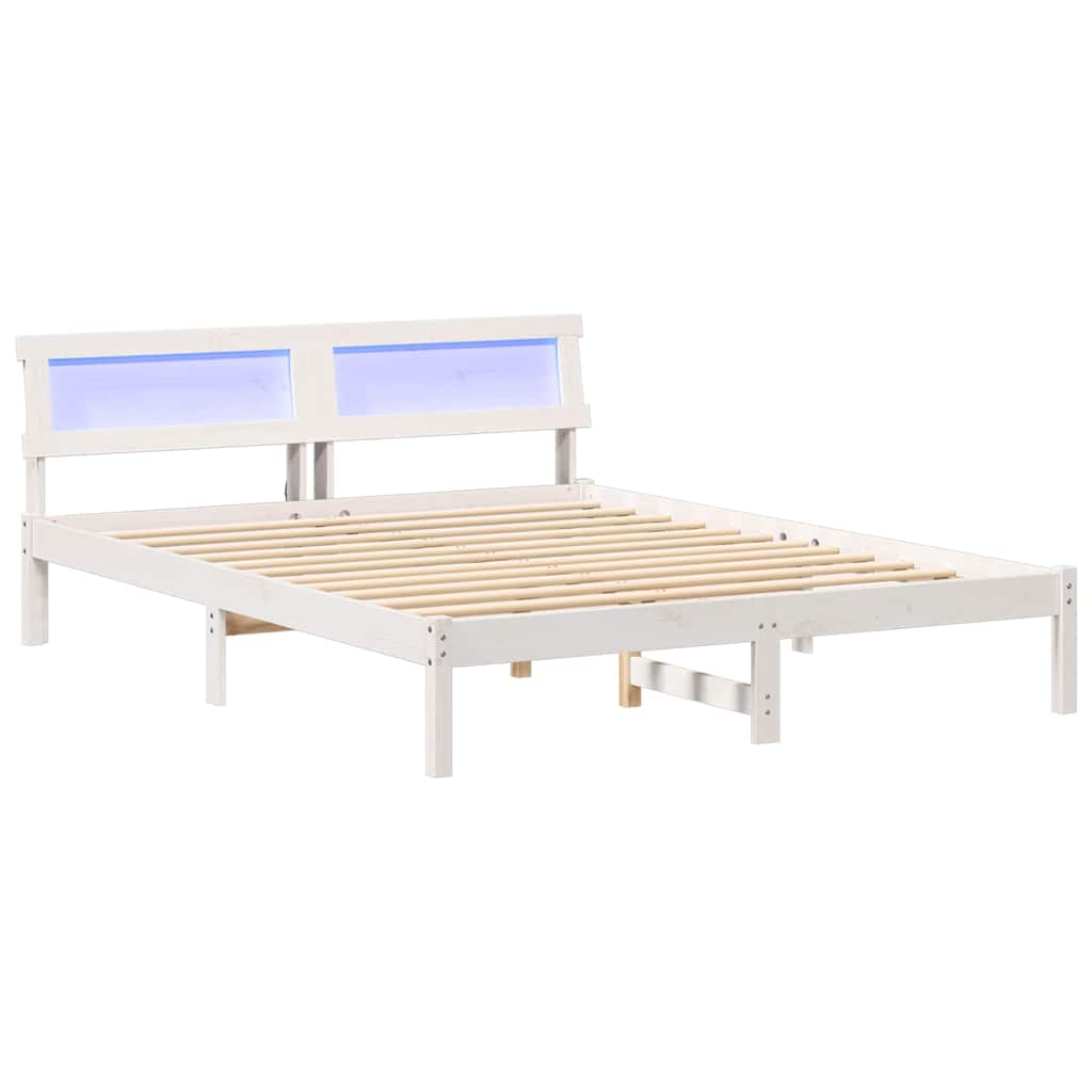 Estrutura da cama com cabeceira branco 160 x 200 cm