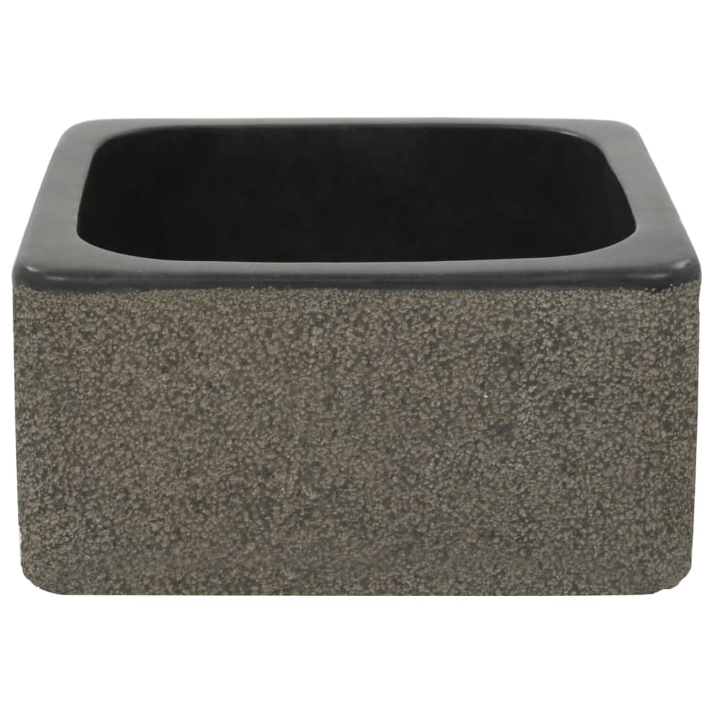 Lavatório 30x30x15 cm pedra natural do rio preto