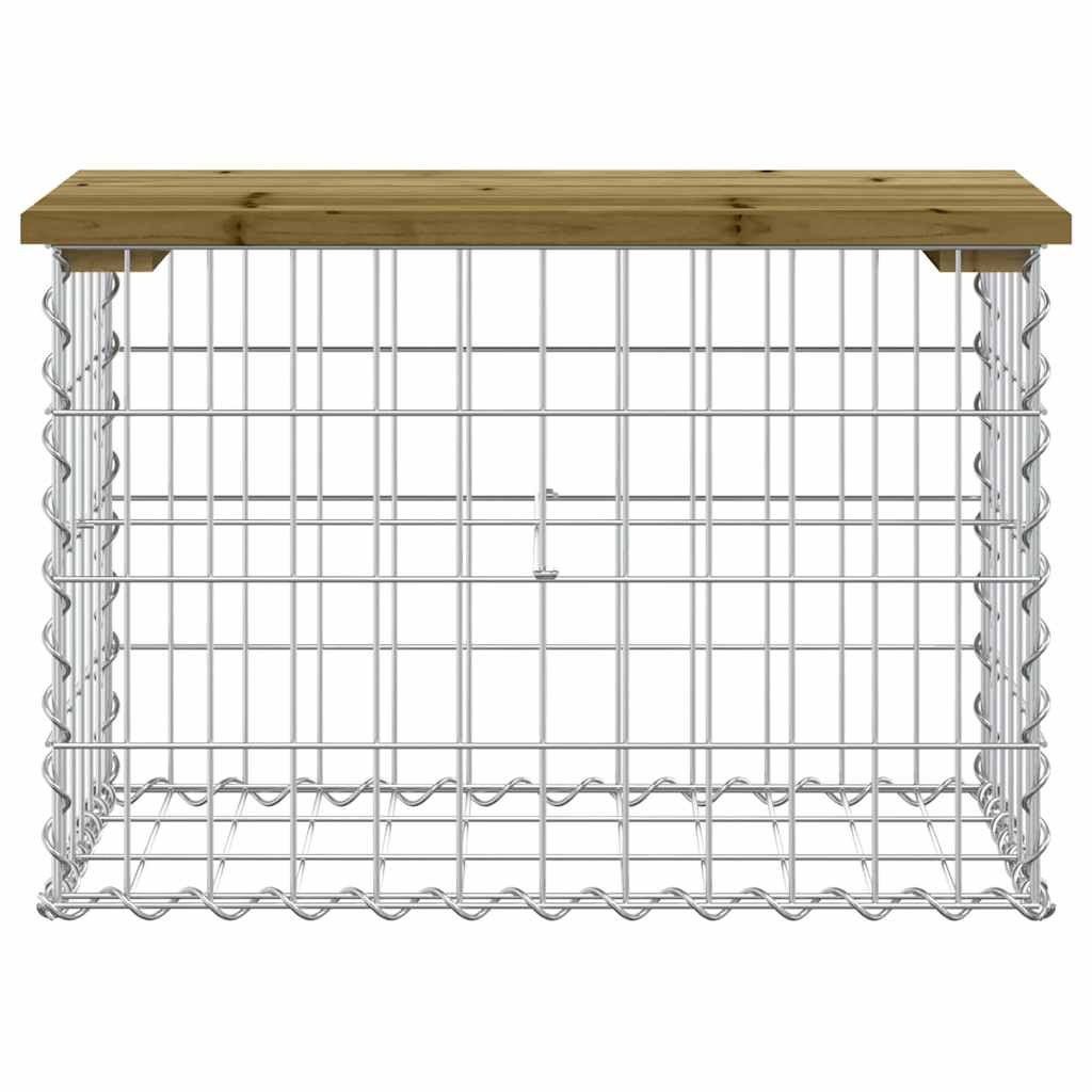 Banco de jardim c/ design gabião 63x31,5x42 cm pinho impregnado