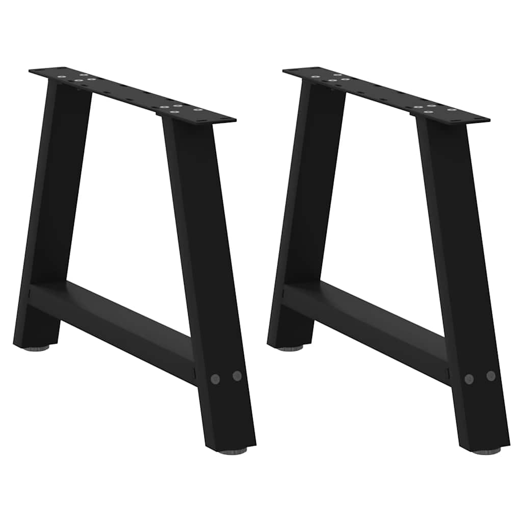 Pés para mesa de centro em formato a, 2 peças, preto, 60x (42-43) cm, aço