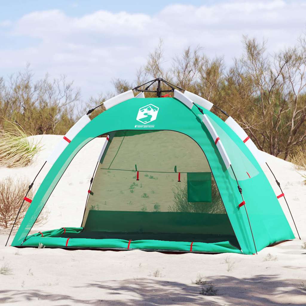 Tenda praia 2 pessoas libertação rápida impermeável verde mar