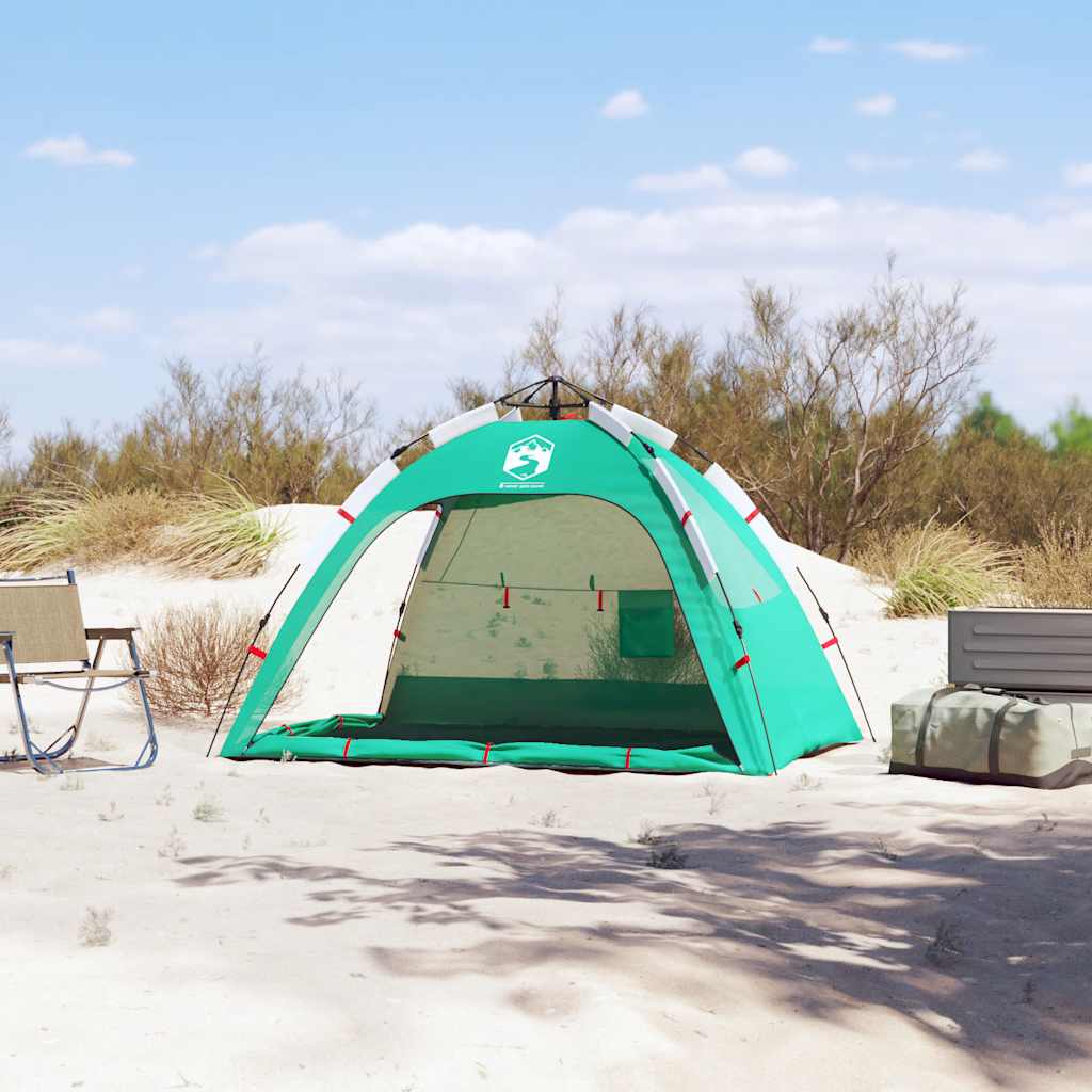 Tenda praia 2 pessoas libertação rápida impermeável verde mar