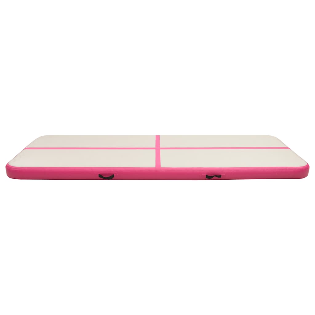 Colchão de ginástica insuflável c/ bomba 500x100x15 cm PVC rosa